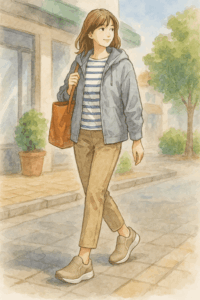 夫が寝たあとに オリジナル 瞬履きスニーカー コーデ