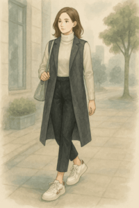 コート ラリー スカイ レオ コーデ