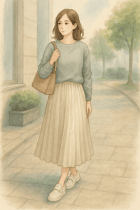 Lエラスティックスニーカー コーデ